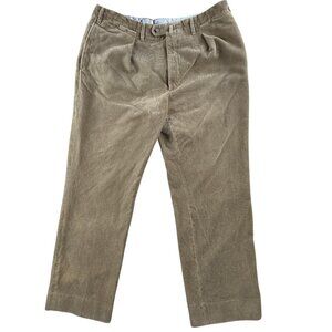 Turnbull & Asser Dress Pants Mens 37x30 Brown Corduroy Pleated Made In Italy